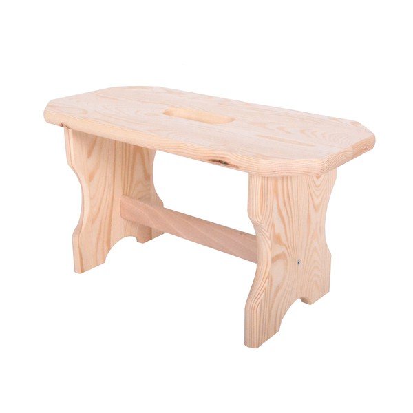 Sgabello in legno di pino colore naturale Forte - Rojaplast-image-2