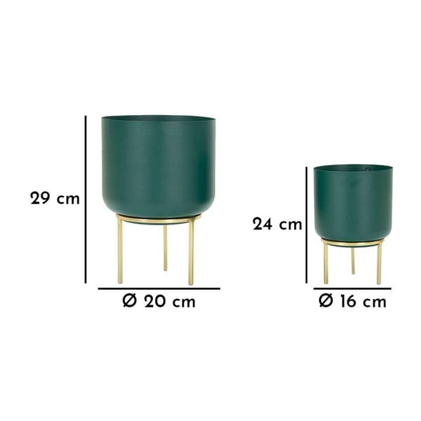Set di coprivaso in metallo 2 pzø 20 cm Grent - Mauro Ferretti-image-3