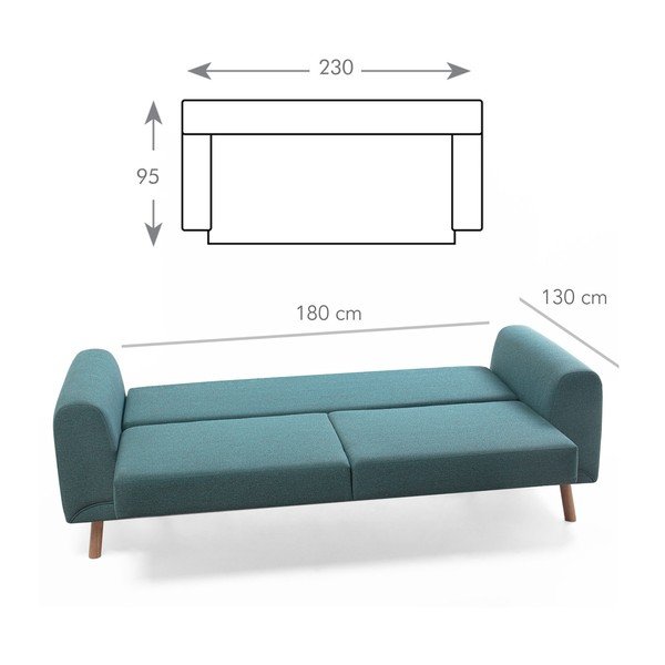 Divano letto turchese Dorothy - Balcab Home-image-2