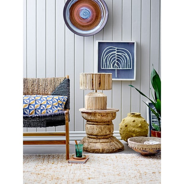 Poltrona nero-marrone con intreccio Grant - Bloomingville-image-1