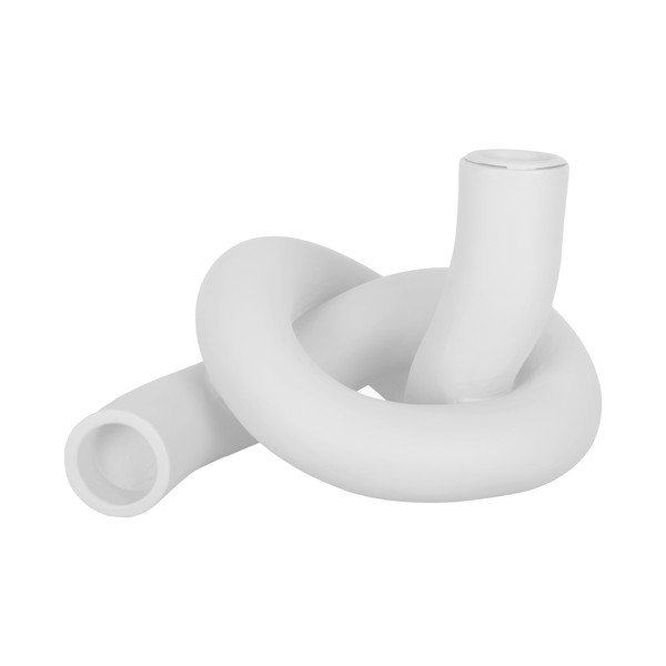 Portacandele in ceramica bianca Knot - PT LIVING