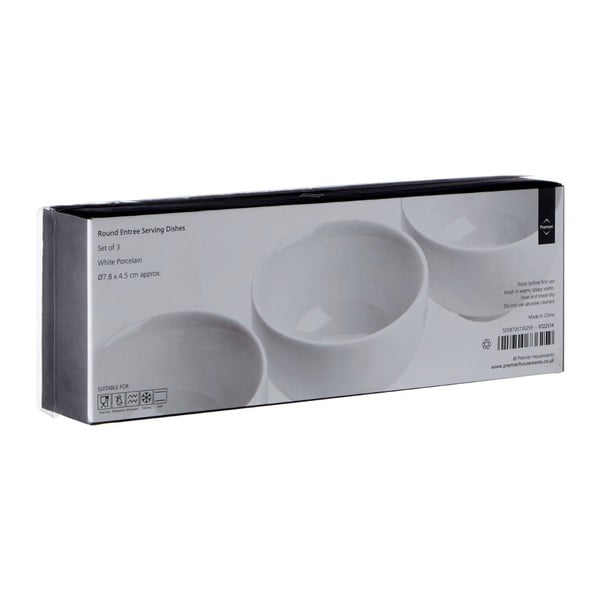 Set di 3 ciotole in porcellana bianca ø 8 cm Entree - Premier Housewares-image-3