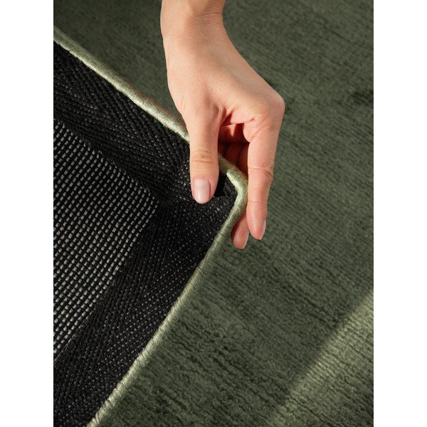 Tappeto verde in viscosa tessuto a mano 80x150 cm Noemi – Vikosa-image-4
