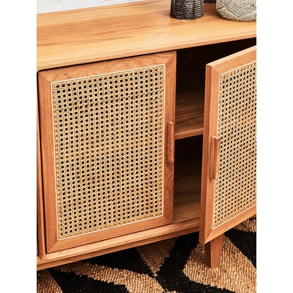Credenza di colore naturale in rovere massiccio Lyon – Premier Housewares-image-2