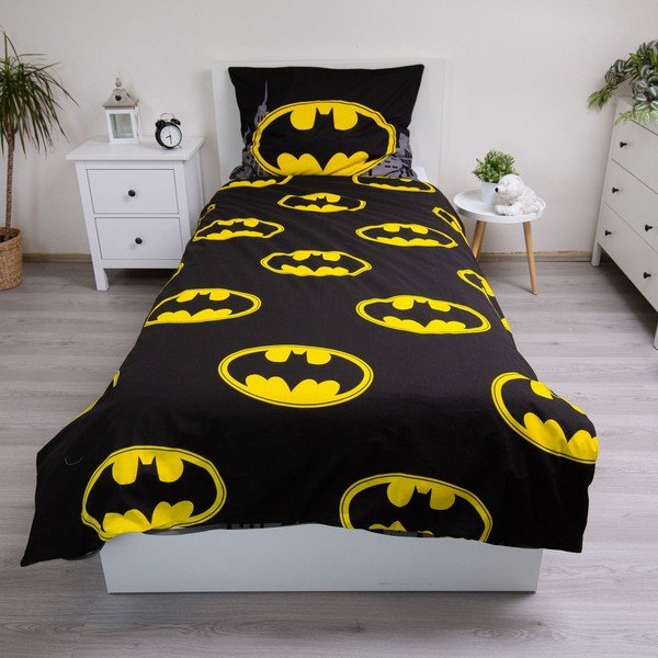 Set copripiumino e federa da bambini in cotone per letto singolo 140x200 cm Batman "The Emblem" – Jerry Fabrics-image-2