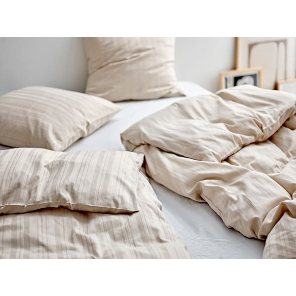 Biancheria da letto damascata beige per letto singolo 140x200 cm Noble - Södahl-image-1