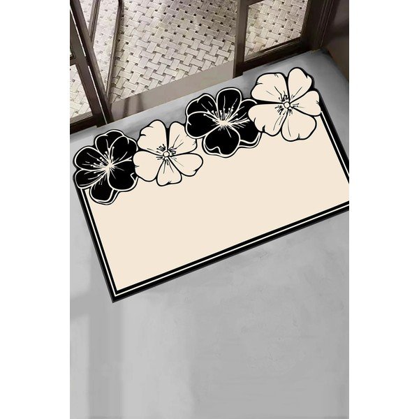 Tappetino per il bagno nero/color crema 60x100 cm Morpho – Foutastic-image-1