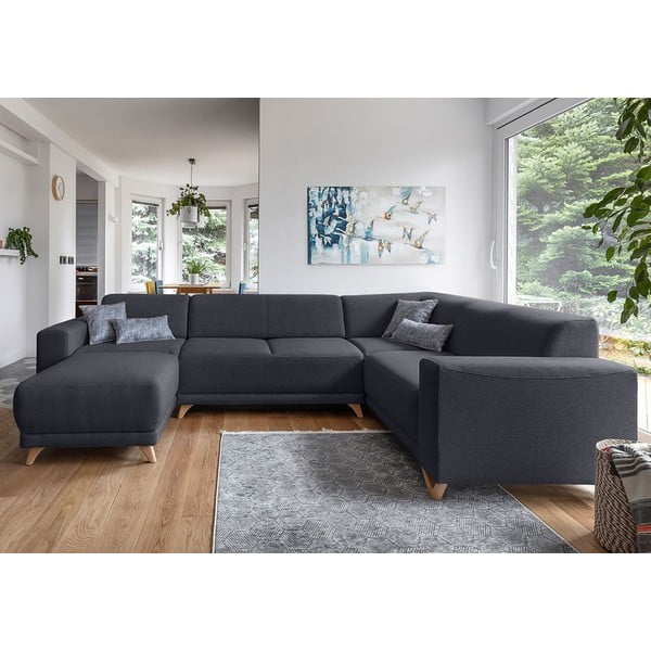 Divano angolare color antracite allungabile e con contenitore (penisola a destra/a U) Classy Sophie – Miuform-image-1