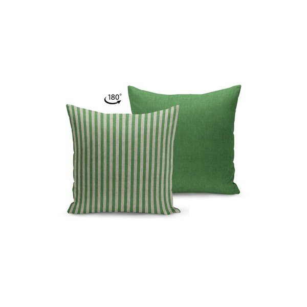 Federa verde e beige a righe, 45 x 45 cm - Kate Louise-image-1