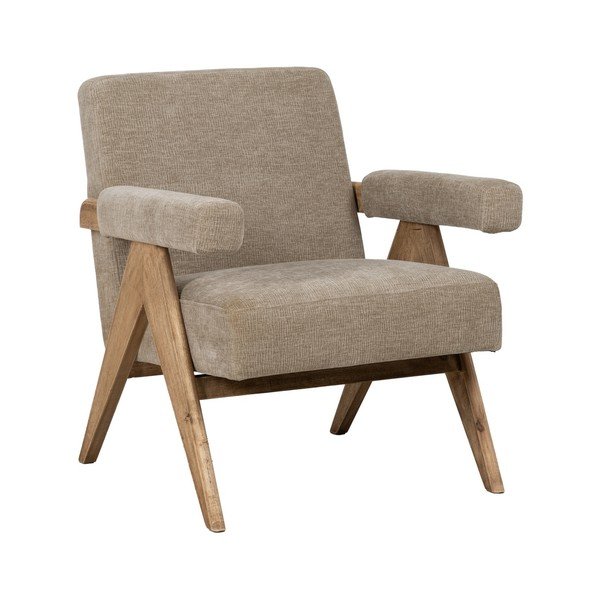 Poltrona beige con rivestimento in ciniglia Rest – Ixia