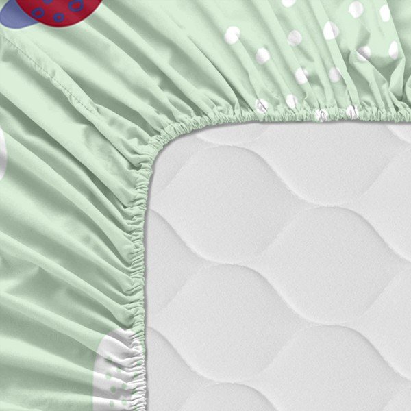 Lenzuolo in cotone per bambini, 60 x 120 cm Patchwork Animal - Moshi Moshi-image-1