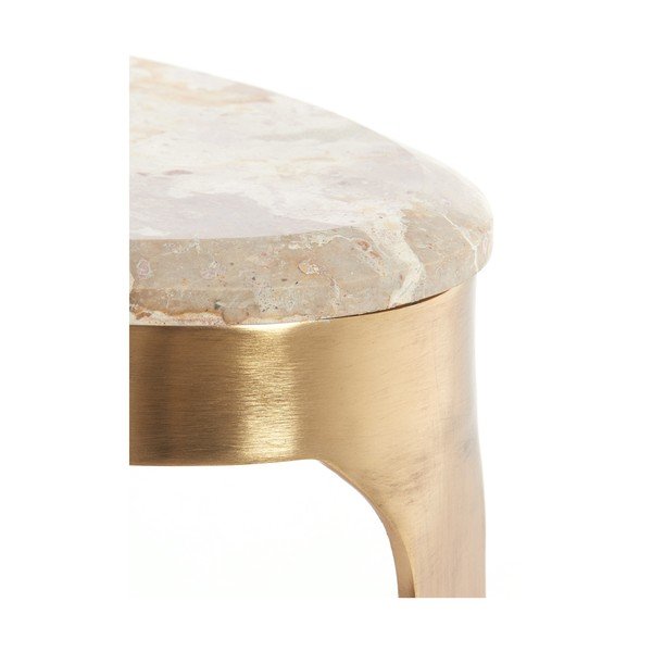 Tavolino da salotto color bronzo/grigio tortora con piano in marmo 39x65 cm Giulio – Light & Living-image-4