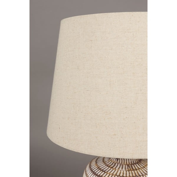 Lampada da tavolo beige con paralume in lino Russel - Dutchbone-image-1