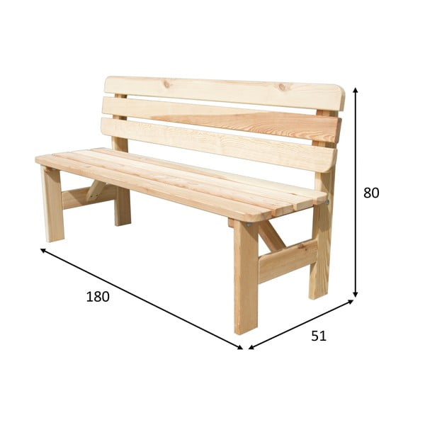Panchina da giardino in legno Viking - Rojaplast-image-2