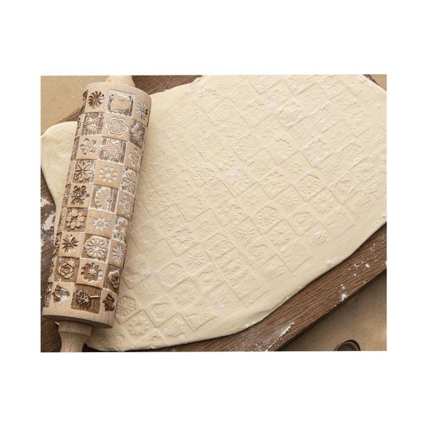 Rullo per pasta in legno con fiore in rilievo Dekor - Orion-image-4