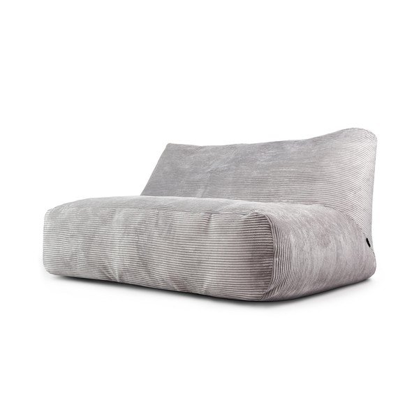 Puof a sacco grigio chiaro con rivestimento in velluto a coste Sofa Tube 160 – SLOWDOWN