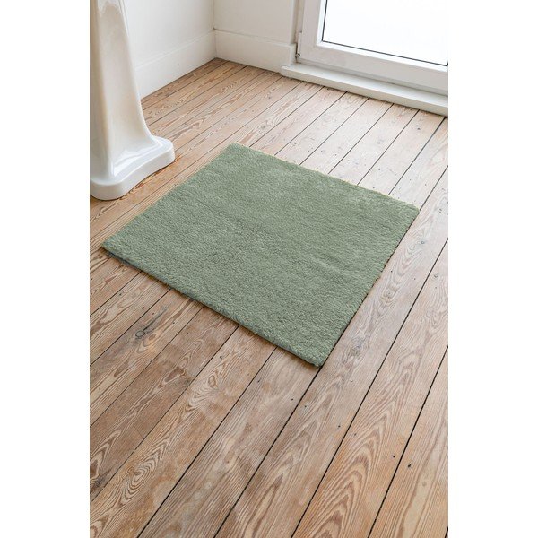 Tappeto da bagno in cotone verde Luca, 60 x 60 cm - Tiseco Home Studio-image-1