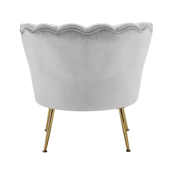 Poltrona  grigio chiaro in velluto Kelsey - Støraa-image-3