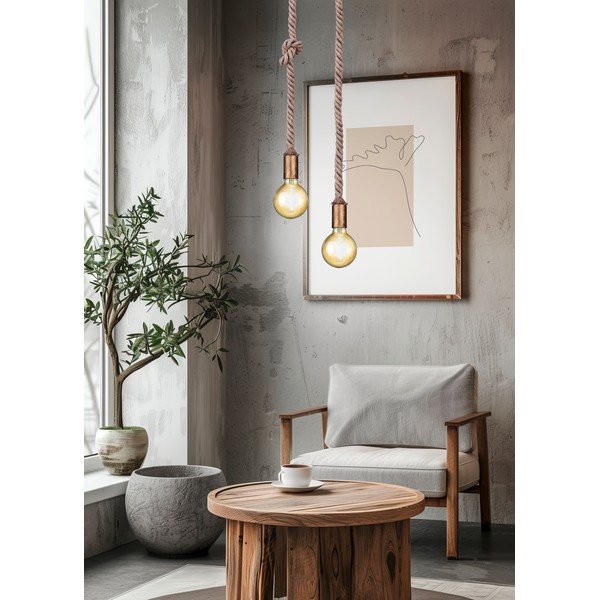 Lampadario color ottone ø 12 cm Rope – Trio-image-1