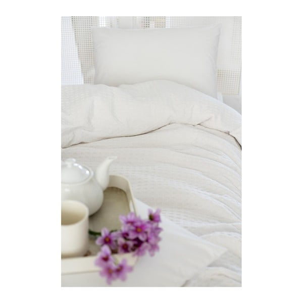 Copripiumino in cotone bianco per letto matrimoniale Pure, 200 x 240 cm - Mijolnir