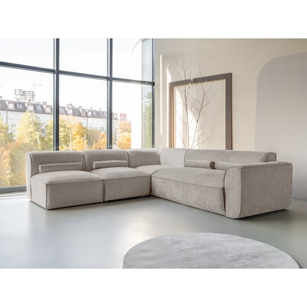 Divano angolare componibile beige (con penisola a sinistra) Flex Felix – Miuform-image-3