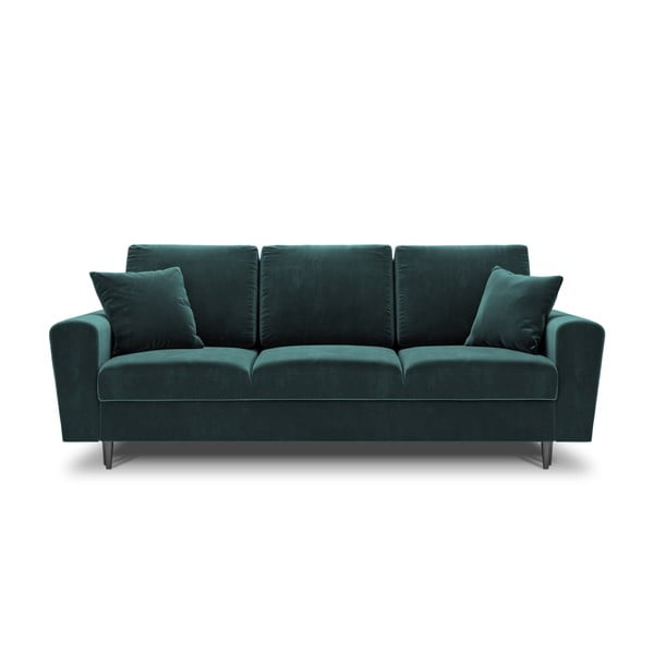 Divano color petrolio allungabile e con contenitore con rivestimento in velluto 235 cm Kyoto – Cosmopolitan Design