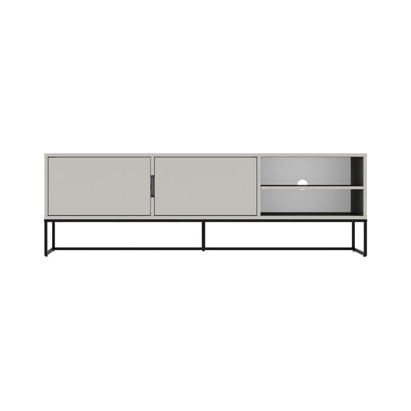 Tavolo TV bianco con gambe in metallo nero, larghezza 176 cm Lipp - Tenzo