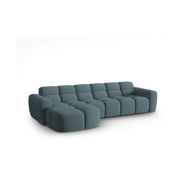 Divano con penisola blu Lisa - Micadoni Home-image-3