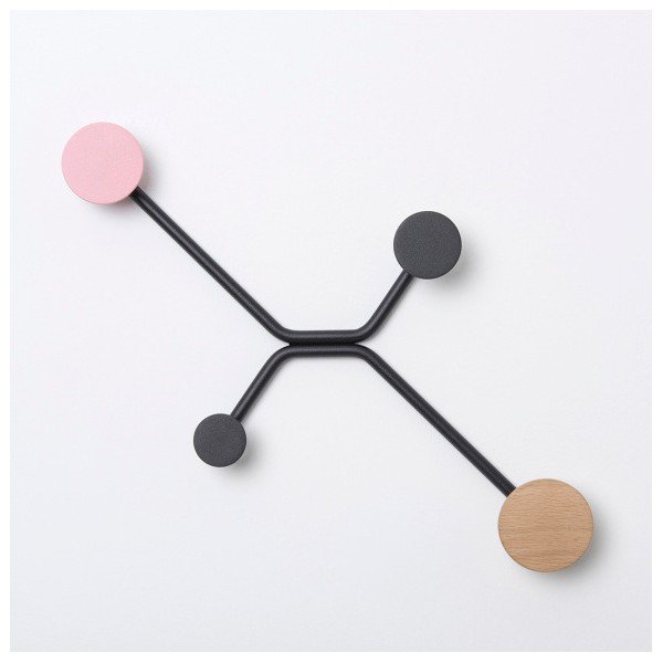 Appendiabiti da parete nero con dettaglio rosa Hook - Gazzda-image-2