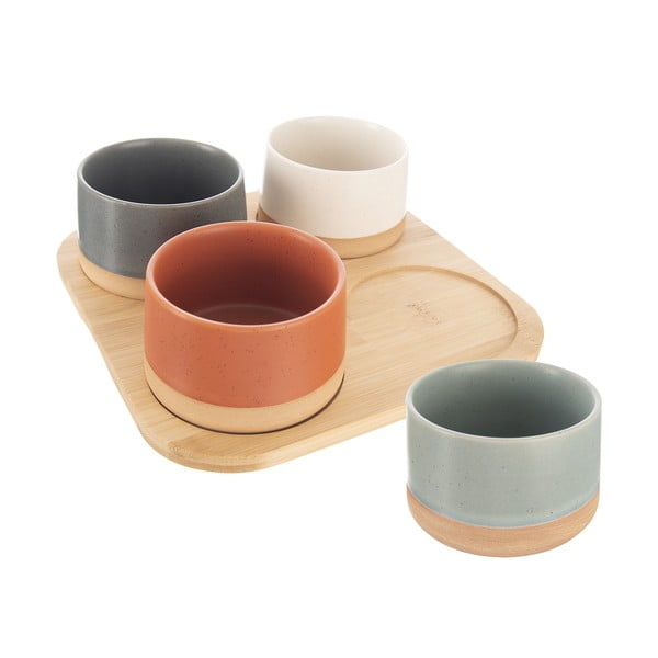 Set da portata in gres di colore naturale 4 pezzi - Orion-image-2