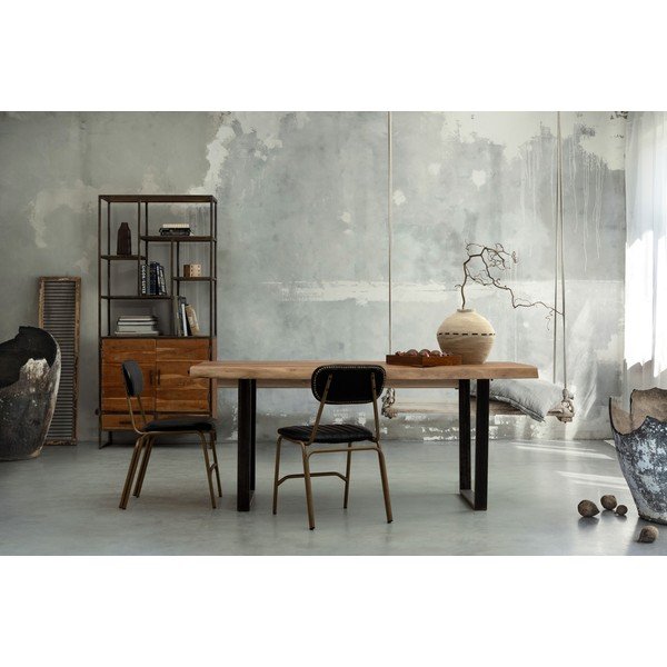 Tavolo da pranzo con piano in acacia 90x180 cm Elmer – Bizzotto-image-1