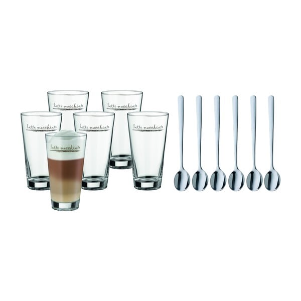 Bicchieri in vetro con cucchiai in colore argento in set da 6 280 ml - WMF-image-3