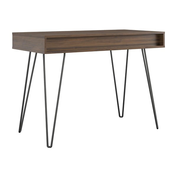 Scrivania con effetto noce 49x104 cm Concord – Novogratz-image-2