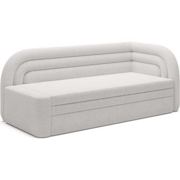 Divano color crema allungabile/con contenitore con penisola a destra e rivestimento in bouclé 223 cm Fabillo – ELTAP-image-2