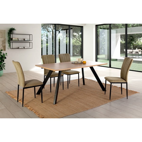 Set di sedie da pranzo kaki 4 pz Holly - Marckeric-image-1