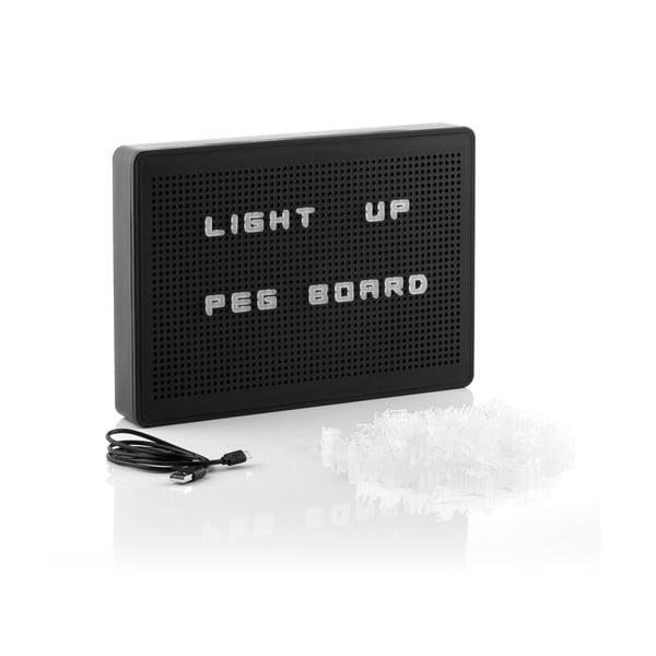 Lavagna luminosa a LED nera con lettere - InnovaGoods