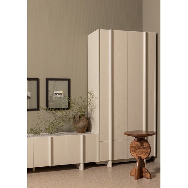 Armadio modulare in legno di pino crema 101x210 cm Basu - WOOOD-image-1