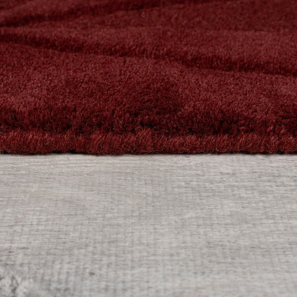 Tappeto rotondo burgundy in lana tessuto a mano ø 160 cm Shard Red – Flair Rugs-image-4