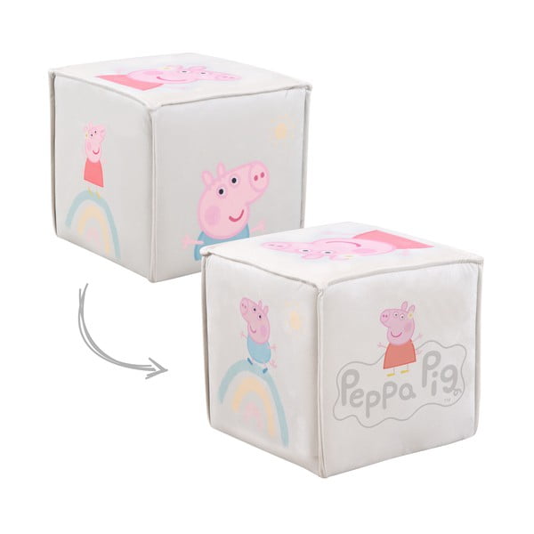 Pouf per bambini in velluto bianco Peppa Pig - Roba-image-2