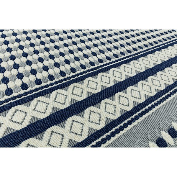 Tappeto blu e bianco Geometrico, 160 x 230 cm Antibes - Asiatic Carpets-image-1