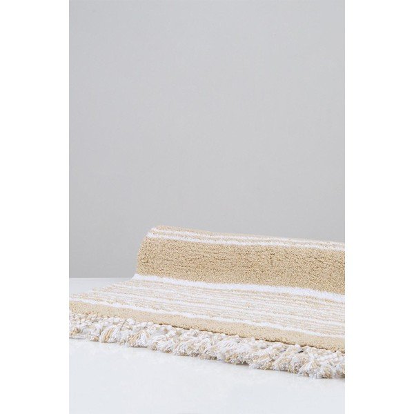 Tappeto da bagno in cotone beige, 70 x 110 cm Martil - Foutastic-image-2