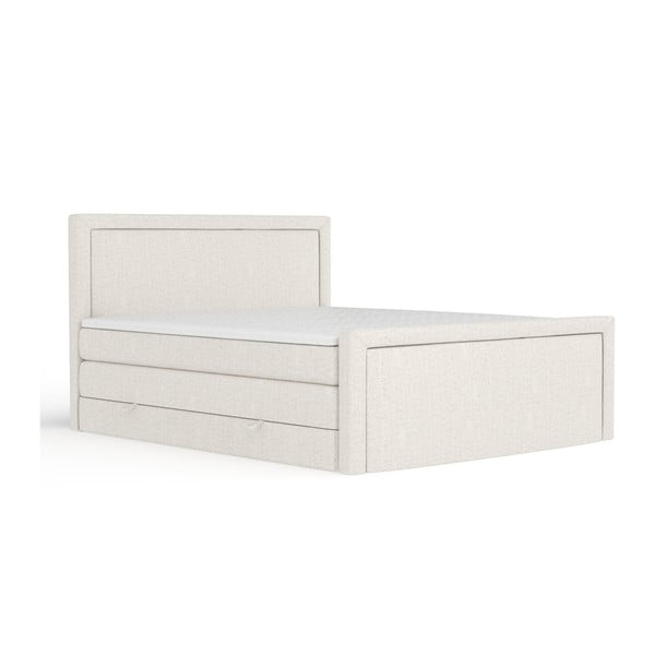 Letto boxspring beige con contenitore 200x200 cm Lavenda – Maison de Rêve