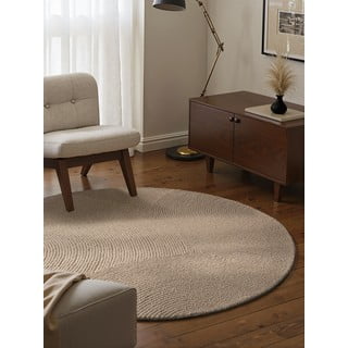 Tappeto rotondo beige in lana tessuto a mano ø 200 cm Eleni Light Beige – Hanse Home