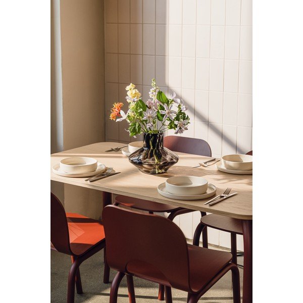 Vaso marrone in vetro fatto a mano (altezza totale 28 cm) Glom – noo.ma-image-1