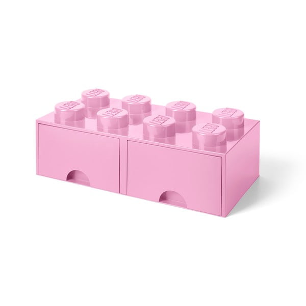Scatola portaoggetti rosa chiaro con due cassetti - LEGO®-image-2