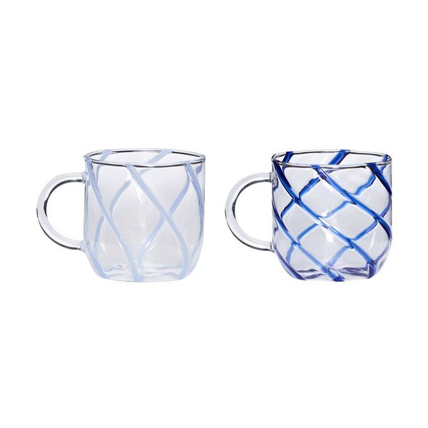 Tazze in set blu in vetro borosilicato 2 pz 450 ml Kiosk – Hübsch