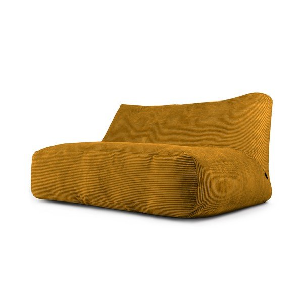 Puof a sacco color senape con rivestimento in velluto a coste Sofa Tube 160 – SLOWDOWN