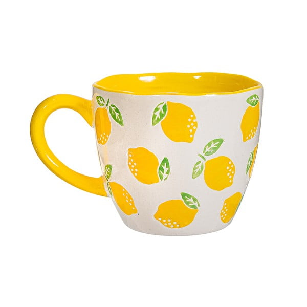 Tazza in ceramica gialla e bianca 250 ml Lemon - Sass & Belle