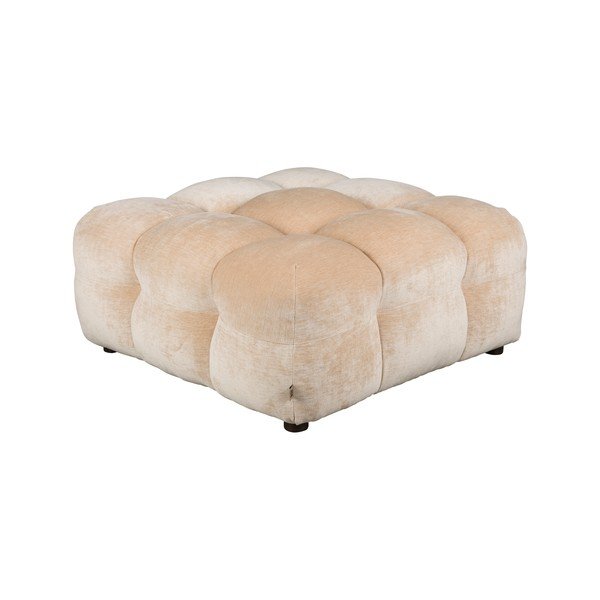 Poggiapiedi componibile beige con rivestimento in velluto Hackman – Dutchbone-image-2