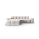 Divano angolare in velluto grigio chiaro (angolo sinistro) Kendal - Micadoni Home